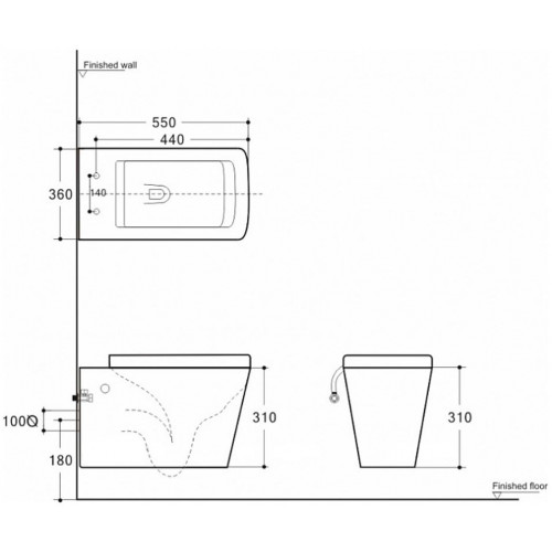 Подвесной унитаз Aquanet Tavr TAVR-W безободковый, с крышкой-сиденьем slimseat с микролифтом-1