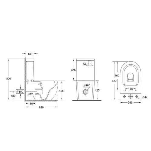 Напольный унитаз Aquanet Cetus 2.0 C1 LX-2903 (243538) безободковый с бачком 2-C-1 (243539) с крышкой-сиденьем Soft Close - Slimseat-1
