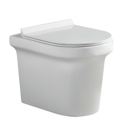 Приставной унитаз Aquanet Nova-F BL-101N-FST (203340) Rimless, с крышкой-сиденьем Soft Close - Slimseat BL-005, безободковый