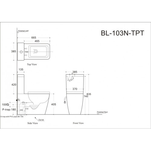 Напольный унитаз Aquanet Tavr-C1 BL-103N-TPT с бачком 203347 безободковый, крышка микролифт-1