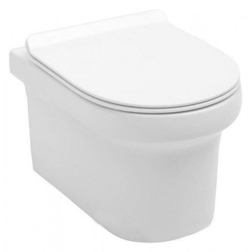 Подвесной унитаз безободковый Aquanet Nova-W BL-101N-WHT (211914) Rimless, с крышкой-сиденьем Soft Close - Slimseat