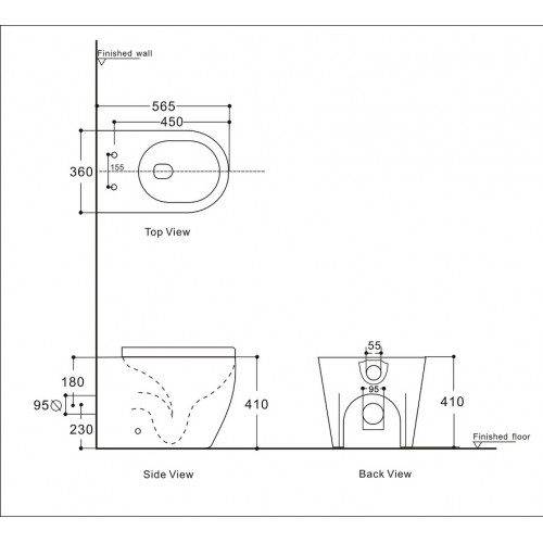 Приставной унитаз Aquanet Cetus 2.0 F LX-1902 (243540) безободковый Rimless, с крышкой-сиденьем Soft Close - Slimseat-1