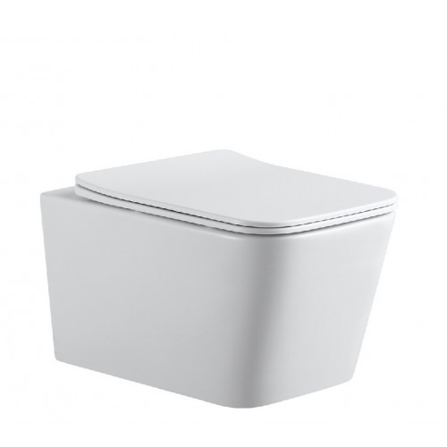 Подвесной унитаз безободковый Aquanet Tavr 2.0 W (243545) Rimless, с крышкой-сиденьем Soft Close - Slimseat