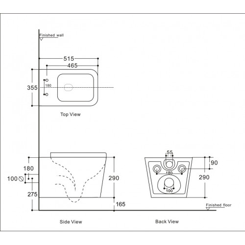 Подвесной унитаз безободковый Aquanet Tavr 2.0 W (243545) Rimless, с крышкой-сиденьем Soft Close - Slimseat-1