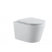 Подвесной унитаз безободковый Aquanet Atago 2.0 W (243549) Rimless, с крышкой-сиденьем Soft Close - Slimseat