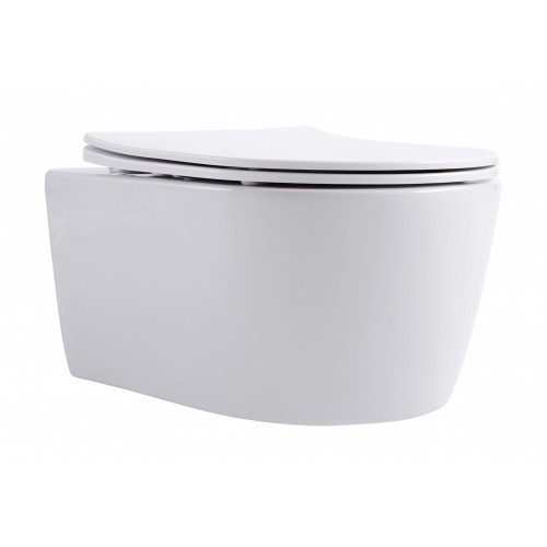 Подвесной безободковый унитаз Aquanet Smart W Rimless, крышка микролифт, Slimseat, белый, 276395-4