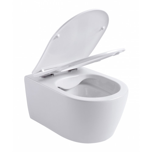Подвесной безободковый унитаз Aquanet Smart W Rimless, крышка микролифт, Slimseat, белый, 276395-6