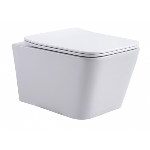 Подвесной безободковый унитаз Aquanet Trend W Rimless, крышка микролифт, Slimseat, белый, 276396-2