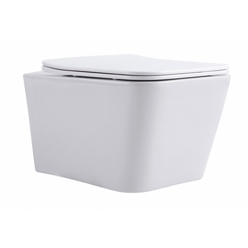 Подвесной безободковый унитаз Aquanet Trend W Rimless, крышка микролифт, Slimseat, белый, 276396