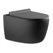 Подвесной безободковый унитаз Aquanet Cetus-GW Rimless, крышка микролифт, Slimseat, серый, 287009