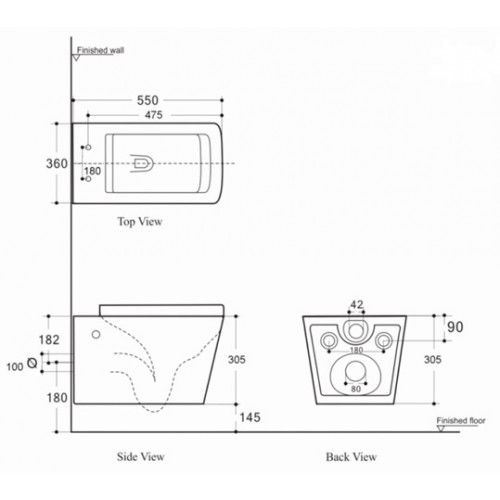 Подвесной безободковый унитаз Aquanet Tavr-W BW Rimless, крышка микролифт, Slimseat, черный матовый, 287011-1