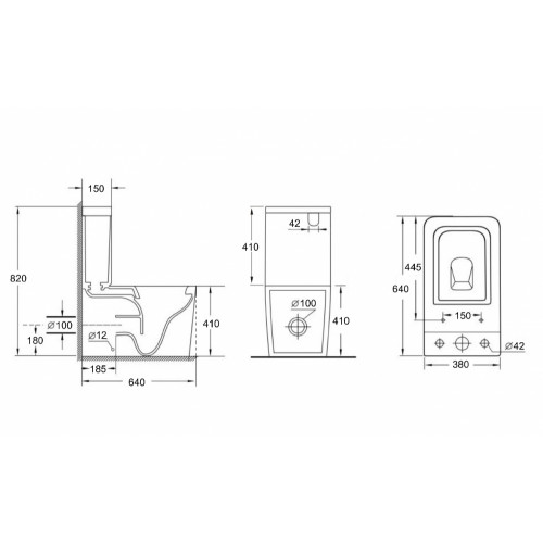 Напольный унитаз Aquanet Tavr 2.0 C1 LX-2905 (243542) безободковый с бачком C2 (243543) с крышкой-сиденьем Soft Close - Slimseat-1