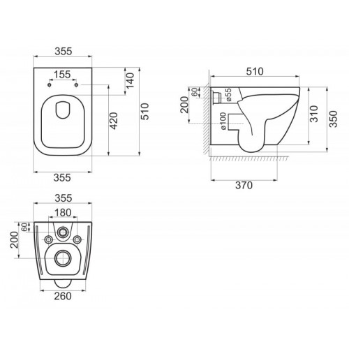 Инсталляция Grohe с унитазом BelBagno Alpina BB10100CH, сиденье микролифт, комплект 38721001/BB10100CHR/BB309SC-3