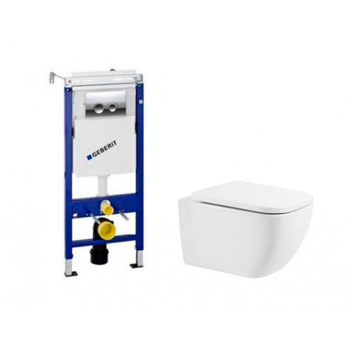 Инсталляция Geberit с унитазом BelBagno Alpina BB10100CHR, сиденье микролифт, комплект 458.122.21.1/BB10100CHR/BB309SC