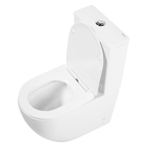 Напольный безободковый унитаз BelBagno Amanda, белый, P-trap BB051CPR/BB051T-2