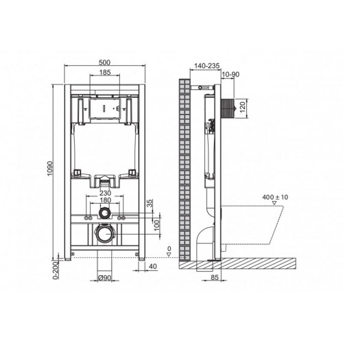 Инсталляция BelBagno с унитазом BelBagno Loto BB070CHR, тонкое сиденье с микролифтом, клавиша хром, комплект 4 в 1-10