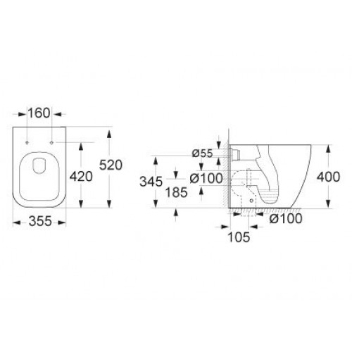 Приставной унитаз BelBagno Alpina BB10100CB-3
