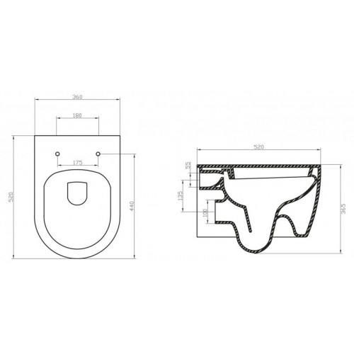 Подвесной унитаз BelBagno Marino BB105CHR, безободковый-1