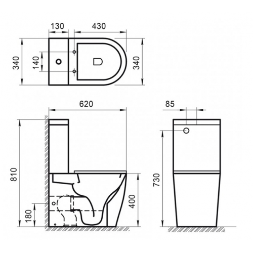 Напольный унитаз BelBagno Sfera-R, безободковый P-trap BB2128CPR-1