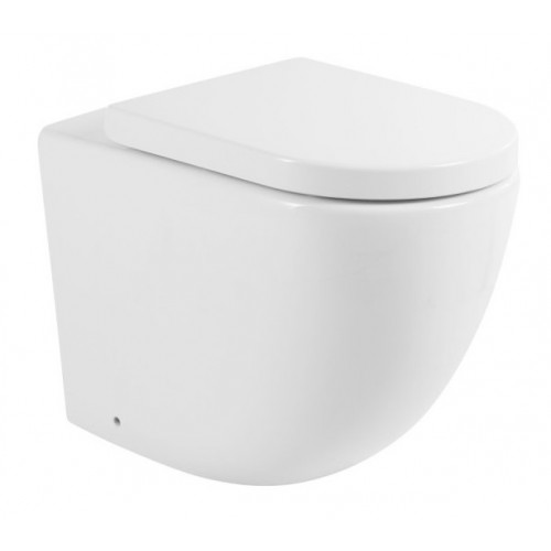 Приставной безободковый унитаз (чаша) BelBagno Sfera-R, белый, P-trap BB2141CBR-2