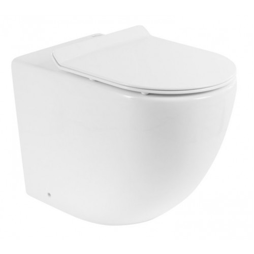 Приставной безободковый унитаз (чаша) BelBagno Sfera-R, белый, P-trap BB2141CBR-4