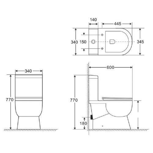 Напольный унитаз BelBagno Ricco BB275CPR с бачком BB275T-1