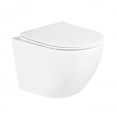 Унитаз подвесной BelBagno UNO, безободковый, сиденье soft close, белый, BB3105CHR/SC