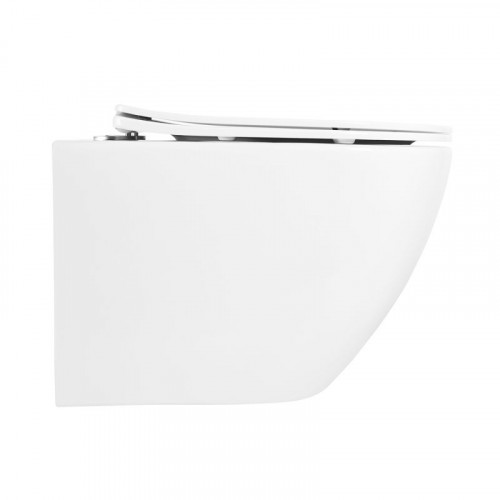 Унитаз подвесной BelBagno UNO, безободковый, сиденье soft close, белый, BB3105CHR/SC-3