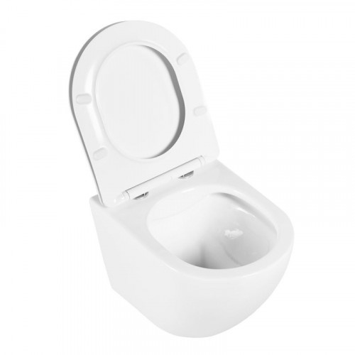 Унитаз подвесной BelBagno UNO, безободковый, сиденье soft close, белый, BB3105CHR/SC-2