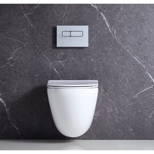 Инсталляция Ideal Standard узкая с унитазом BelBagno Amanda BB051CHR, сиденье микролифт, комплект-4