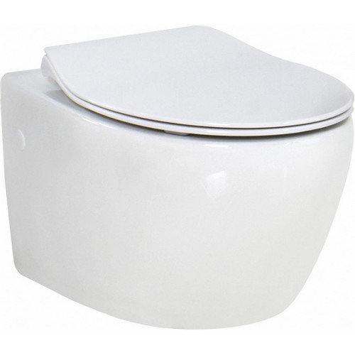 Инсталляция Am.Pm с безободковым унитазом BelBagno Prospero BB507B, сиденье микролифт клавиша белая, комплект-1