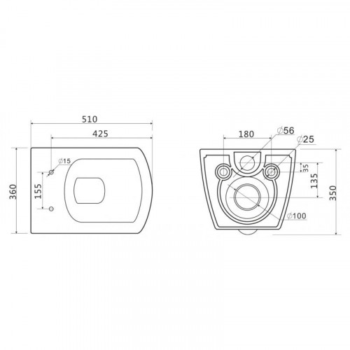 Инсталляция Am.Pm с безободковым унитазом BelBagno Carina BB514CHR, сиденье микролифт клавиша хром, комплект-4