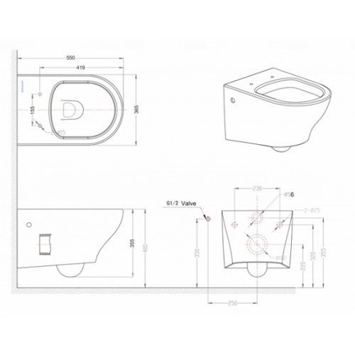 Подвесной унитаз Bravat Rael C01017UW-A-ENG сиденье с микролифтом, белый-1