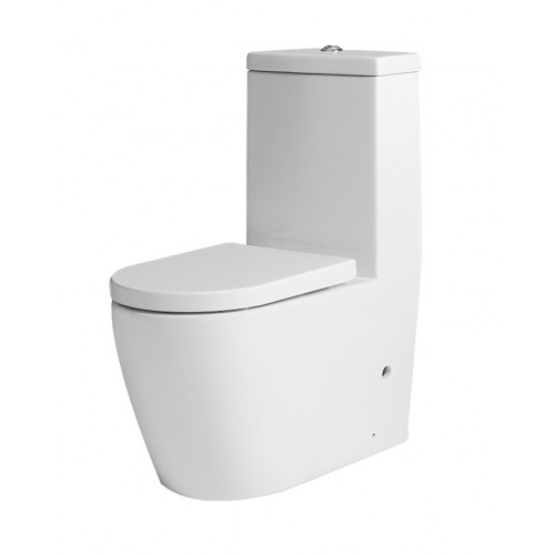 Напольный унитаз моноблок Bravat Gina C02005W-3-ENG сиденье с микролифтом, белый