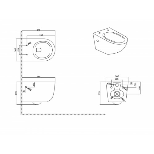 Подвесной безободковый унитаз Bravat Gina C21172UW-ENG сиденье с микролифтом, белый-1