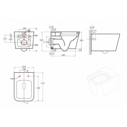 Подвесной унитаз Bravat Manno C21201UW-RUS сиденье с микролифтом, белый-1
