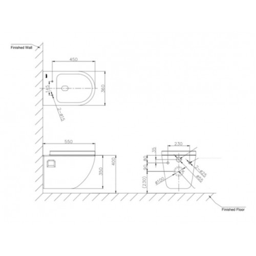 Подвесной унитаз Bravat Gina C2190UW-ENG сиденье с микролифтом, белый-1