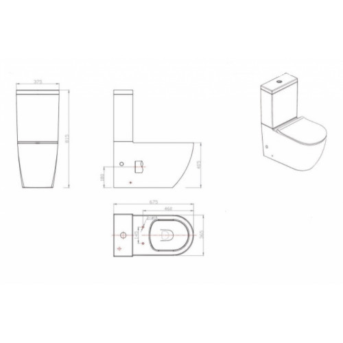 Напольный унитаз Bravat Gina CX01008UW-PA-ENG безободковый, с сиденьем Soft Close-1