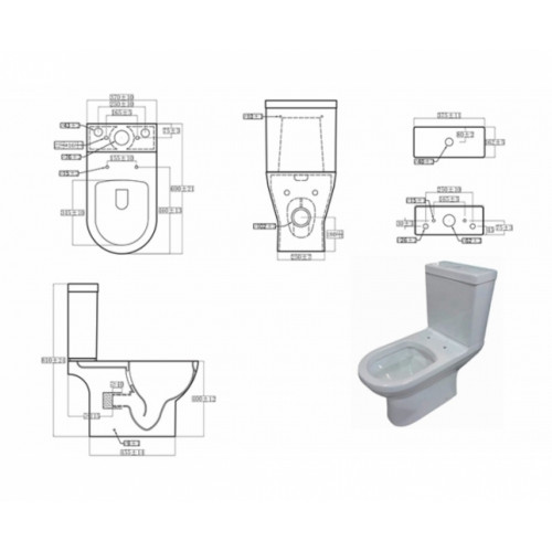 Напольный унитаз-компакт Bravat New Moon CX2164UW-PB-RUS/CY2164W-PB-RUS сиденье с микролифтом, белый-1