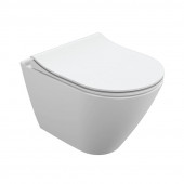 Подвесной безободковый унитаз Cersanit City Oval Clean On DPL EO slim, крышка-сиденье с микролифтом, белый, A63114