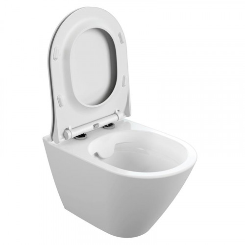 Подвесной безободковый унитаз Cersanit City Oval Clean On DPL EO slim, крышка-сиденье с микролифтом, белый, A63114-2