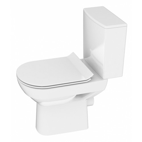 Напольный безободковый унитаз Cersanit City Clean On 011 3/5 DPL EO slim, крышка-сиденье с микролифтом, белый, S-KO-CIT011-3/5-COn-S-DL-w, 61225-2