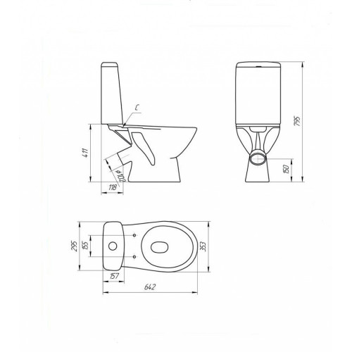 Напольный унитаз Cersanit Just S-KO-JUS031-3/6-PL-w, крышка микролифт-4