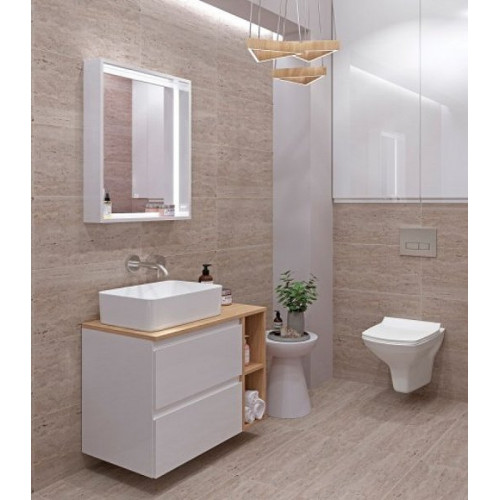 Подвесной безободковый унитаз Cersanit Carina XL Clean On DPL EO slim, крышка-сиденье с микролифтом, белый, S-MZ-CARINA-XL-COn-S-DL-w, 62955-13