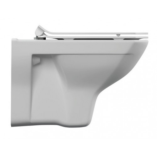 Подвесной безободковый унитаз Cersanit Carina XL Clean On DPL EO slim, крышка-сиденье с микролифтом, белый, S-MZ-CARINA-XL-COn-S-DL-w, 62955-6