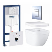 Инсталляция Grohe с безободковым унитазом Grohe Euro Ceramic 39206000, сиденье микролифт, комплект