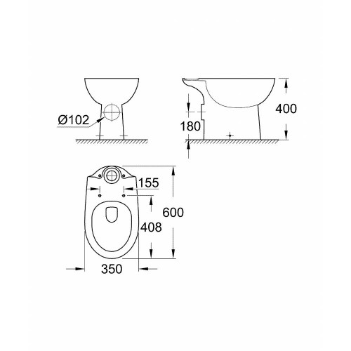Напольный унитаз Grohe Bau Ceramic 39428000, белый-1