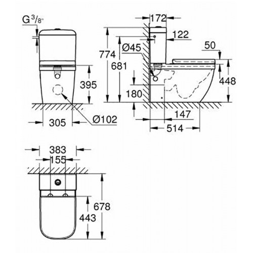 Напольный унитаз Grohe Euro Ceramic 39462000 с сиденьем микролифт-1