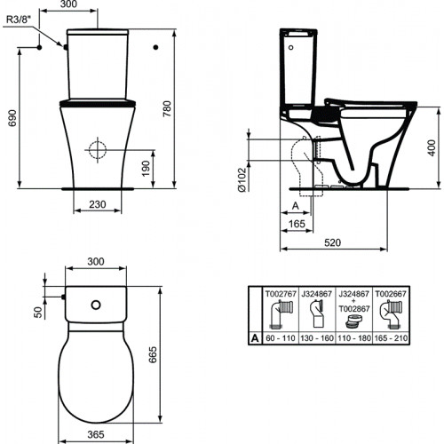 Напольный унитаз Ideal Standard Connect Air AquaBlade® E009701, безободковый-8