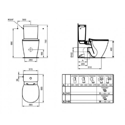 Напольный унитаз Ideal Standard Connect AquaBlade® E039701 с бачком E797001, безободковый-7